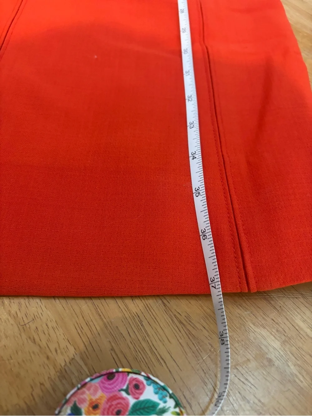 Tory Burch Mariel orange wool blend sheath knee length dress